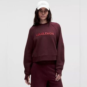 Lululemon Scuba Oversized Pullover Wordmark Garnet  Crewneck Women's Size M/L